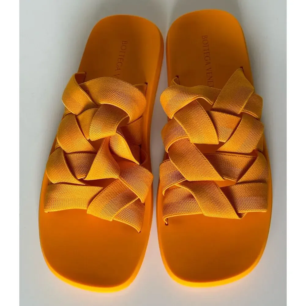 NIB $790 Bottega Veneta Intrecciato Starfish Tangerine Sandals 9 US (42) 651402